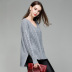 V-neck hem split knitted pullover  NSYH51711