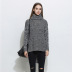  solid color turtleneck split sweater  NSYH51714