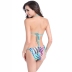 fashion wave printed halter lace-up bikini swimsuit set NSLUT53832
