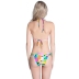 Zebra Print Halter Lace-up Bikini Swimsuit Set NSLUT53830