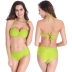 Fashion nylon lace-up ruched halter bikini swimsuit NSLUT53829
