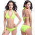 trend plain color halter bikini swimsuit set NSLUT53827