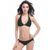 trend plain color halter bikini swimsuit set NSLUT53827
