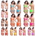 fashion long straps solid color bikini swimsuit set NSLUT53826