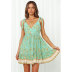 Print Sling Lace-Up V-Neck High Waist Short Dress NSJIM53864