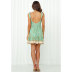 Print Sling Lace-Up V-Neck High Waist Short Dress NSJIM53864