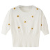 embroidery flower short-sleeved knit t-shirt NSJR51826