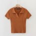 Polo collar knitted short-sleeved women s T-shirt  NSHS51839