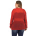 plus size thin hollow long-sleeved woven pullover NSOY51864