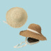 Frill Trim Lace-Up Straw Hat NSTQ52000
