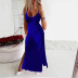 sexy backless solid color suspender long dress  NSLZ52053