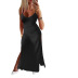 sexy backless solid color suspender long dress  NSLZ52053