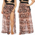 leopard print bandage irregular one-piece beach chiffon skirt NSOY52058