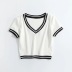 new fashion hit color V-neck short-sleeved T-shirt  NSHS52085