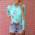 summer new long-sleeved printed high-neck casual T-shirt NSZH52089