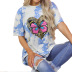 new butterfly print short-sleeved T-shirt NSZH52097
