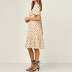 loose high waist printing polka dot mid-length dress  NSJR52109