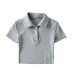 solid color polo collar sexy short-sleeved T-shirt  NSAC52129