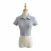 solid color polo collar sexy short-sleeved T-shirt  NSAC52129