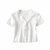 short-sleeved summer cropped short retro V-neck lace T-shirt NSAC52138