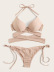 strap lotus pink solid color sexy slim bikini swimsuit NSHL52273