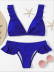 traje de baño de bikini dividido para mujer de color sólido NSHL52274