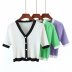 summer new slim short V-neck T-shirt crop top knitted cardigan NSAM52291