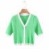 summer new slim short V-neck T-shirt crop top knitted cardigan NSAM52291