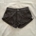 high waist raw edge ripped denim shorts  NSHS52306