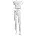 ribbed bandage short-sleeved top & trousers set NSHLJ52319