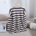 hit color striped mid-length T-shirt NSAM52424