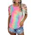 tie-dye printed short-sleeved strapless sexy casual T-shirt NSZH52454