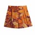 high waist pleated print casual shorts NSAM52463