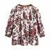 V-neck three-buttons paisley pattern loose blouse NSAM52473