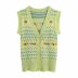 V-neck single-breasted flowers decor knitted vest  NSAM52478