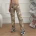 camouflage print loose multi-pocket trousers NSAC52494