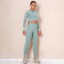 sexy long-sleeved zipper breathable tight-fitting yoga top & legging set NSNS52500