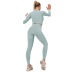 Conjunto de leggings y top de yoga ajustados y transpirables con cremallera de manga larga sexy NSNS52500