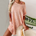 casual loose knit pocket round neck dress  NSKL52508