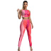new style contrast sexy hollow vest & slim trousers set NSMX52524