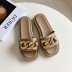 casual golden chain decor plain slide sandals NSHU52557