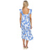 summer new hot style mid-length printed suspender dress NSSA52657