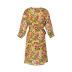 large size V-neck printed lace-up chiffon long-sleeved dress NSJR52680