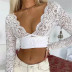 sexy lace fashion V-neck slim strapped short top NSAC52703