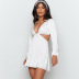 fashion spring and summer fashion ruffle sexy V-neck long-sleeved breast-wrapped dress NSAG52756