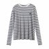 Tencel stripe long-sleeved loose sunscreen T-shirt  NSAM52774