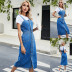 spring and summer new single-breasted denim suspender dress NSCX52793