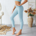 vertical stripes yoga multi-color solid color high-waist hip-lifting sports leggings  NSXIN52822