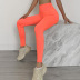 vertical stripes yoga multi-color solid color high-waist hip-lifting sports leggings  NSXIN52822