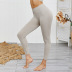 Leggings deportivos con rayas verticales de yoga multicolor de color sólido de cintura alta que levantan la cadera NSXIN52822